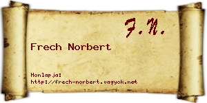 Frech Norbert névjegykártya